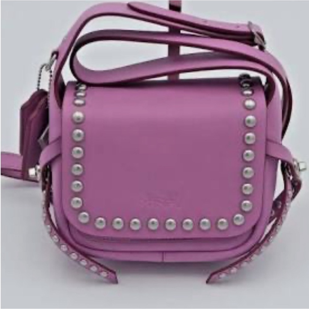 Coach Rivet Dakotah 15 Lilac Leather Studded NWOT Crossbody Bag!